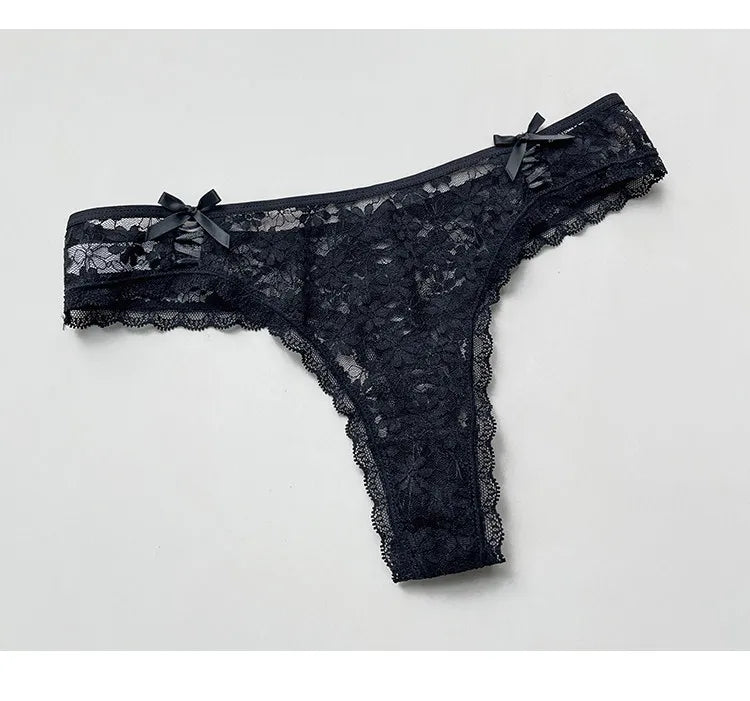 Lace G String Thin Sexy Girls Panties Seamless Women Briefs Thong Hollow Out Underwear Transparent Female Low Waist Lingerie