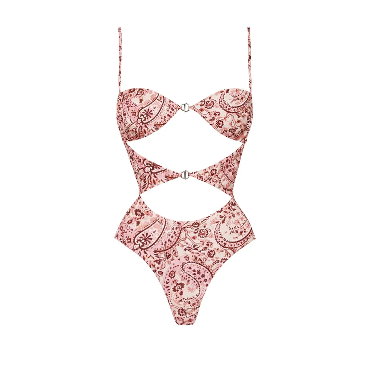 Bandeau Cut-out Swimsuit Women One Piece Swimwear With Headscarf Luxury Lady Bathing Suit Fashion Mujer Beachwear Female Outfit