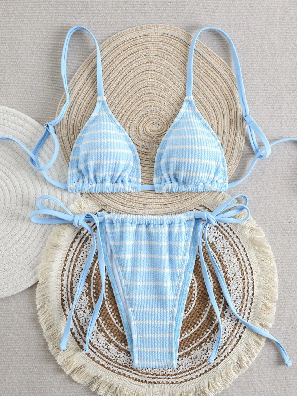 DEKA New Summer Brazilian Swimwear Women's Red Sexy Push-Up Two-Piece Swimsuit Bathing Suit Micro Beachwear Stripe Bikini Set