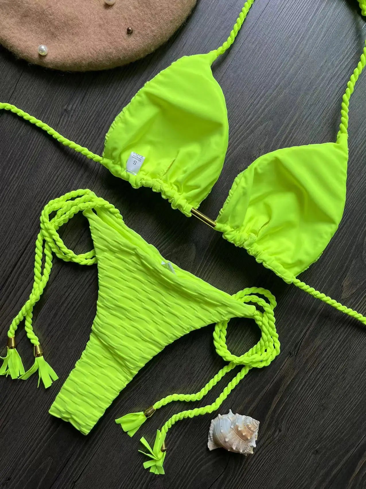 2026 new sexy bikini set with braided straps and split swimsuit 2-piece beach swimsuit