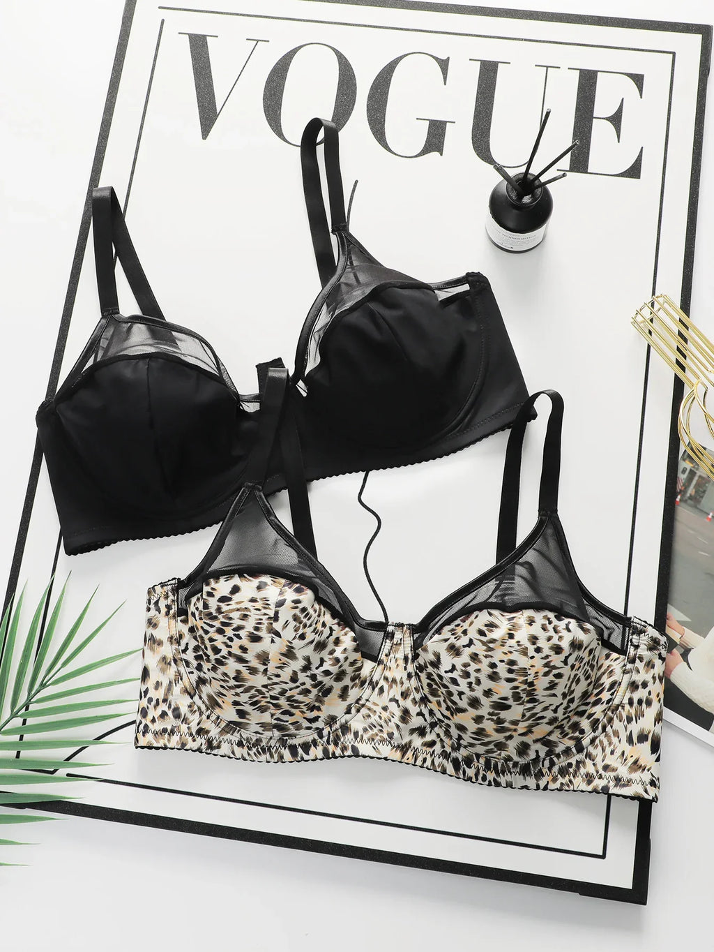 Women's Oversized Underwear With Pull-up And Anti Sagging Black Leopard Print Lace Design Suitable For Plump Women XL-4XL A2551