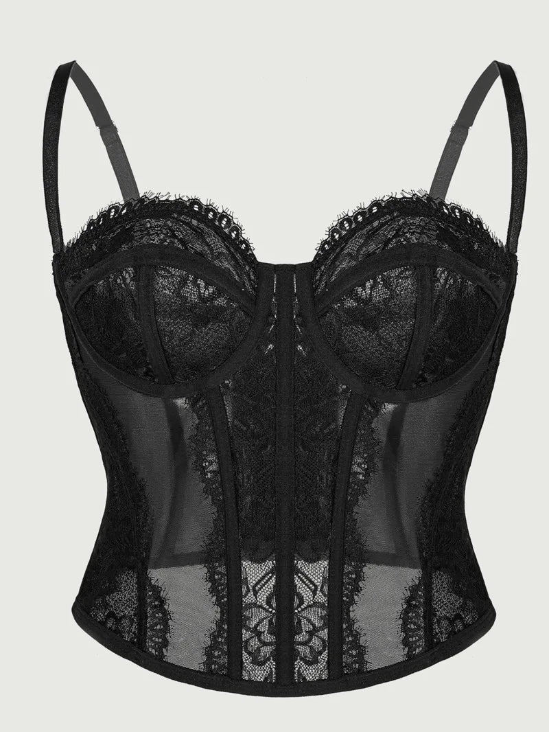 Sexy Lace Fishbone Corset Waist Cincher Casaul Style Tight Camisole Vest Outerwear For Women Backless Sleeveless Charming NPNV