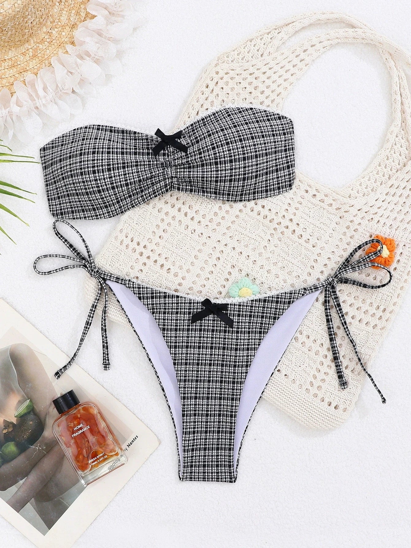 DEKA Women's Strapless Bikini Set Swimsuit 2-piece Suit Black White Patchwork Push Up Thong Beach Hot Spring New Swimwear