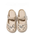 Cute DIY Bow Knot Indoor Street Slippers For Women Fashion Clogs Female Summer Shoes Soft EVA Anti-slip Ladies Home Beach Slides