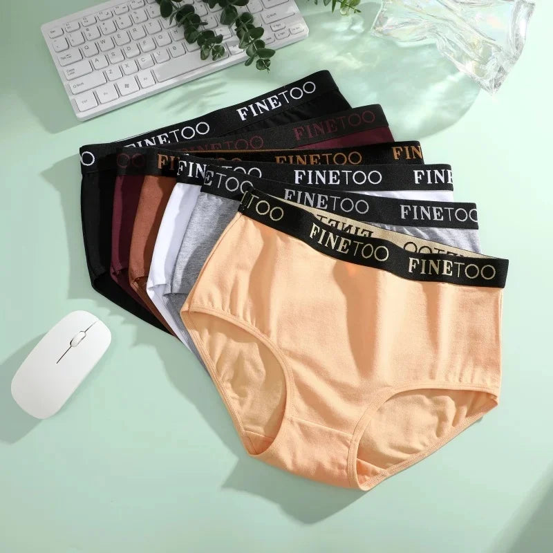 Finetoo 3Pcs/Set Women's Seamless Cotton Briefs Women Plus SizePanties Breathable Underwear Female Low Waist Soft Lingerie S-XXL