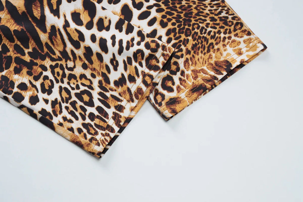 Sexy Leopard Print Knee-length Leggings Women 2026 Fitness Sports Yoga Tights Short Pants Streetwear Y2K Ladies Black Trousers