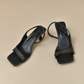 2026 New Women's Summer New Fashion Square Toe Simple Solid Color Sandals Outdoor Open Toe Casual Banquet Party Women's Sandals