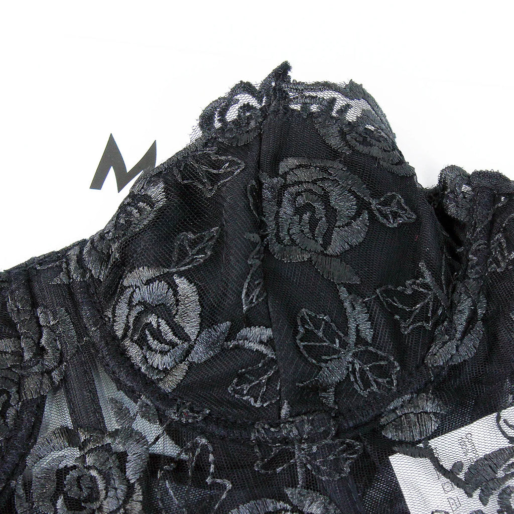 Phantasy Sexy Lace See through Crop Top Women Fashion Floral Embroidery Black Tank Top Night club Dress up 2026 Summer Outfit