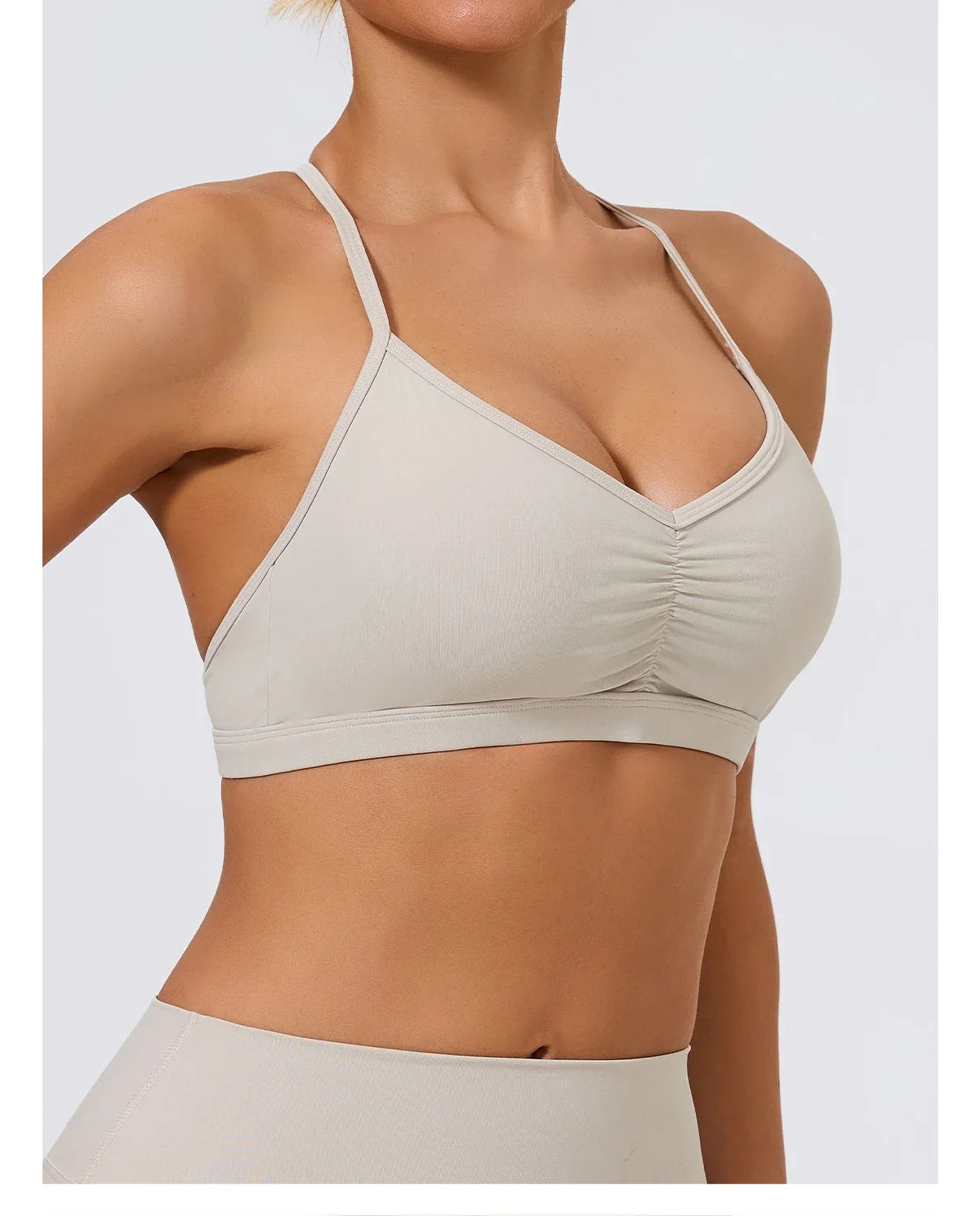 Hearuisavy Summer Scrunch Sports Bra Gym Top Women Running Back Cross Top Sportswear Yoga Underwear Fitness Workout Yoga Clothes