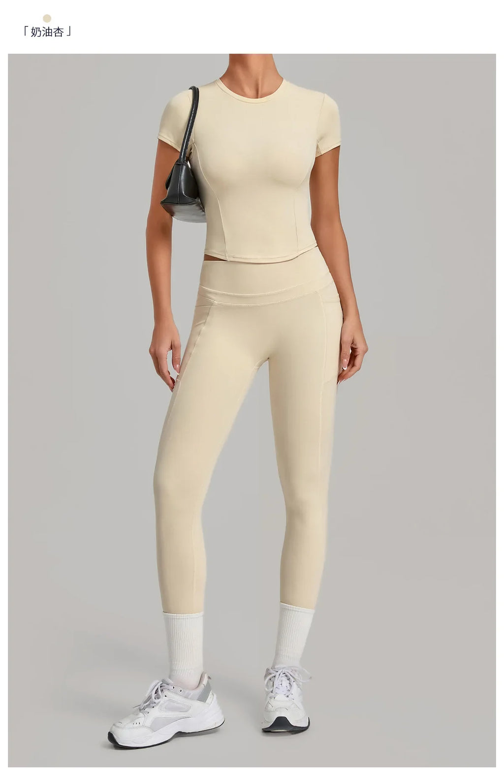 Women Tracksuit Yoga Sets Short Sleeve Slim Sports T Shirts Workout Clothes Outdoor Tight High Waist Pocket Pants Fitness Suits