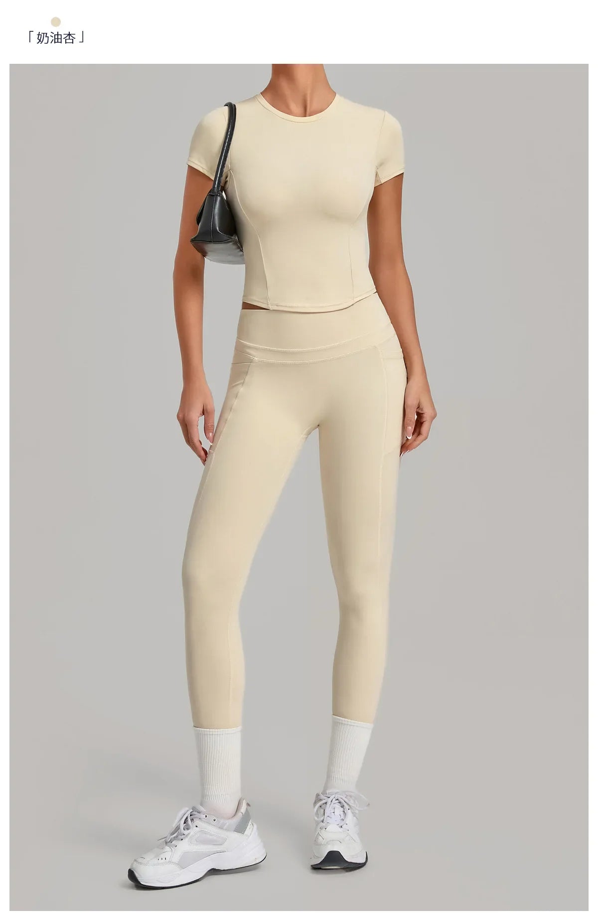 Women Tracksuit Yoga Sets Short Sleeve Slim Sports T Shirts Workout Clothes Outdoor Tight High Waist Pocket Pants Fitness Suits