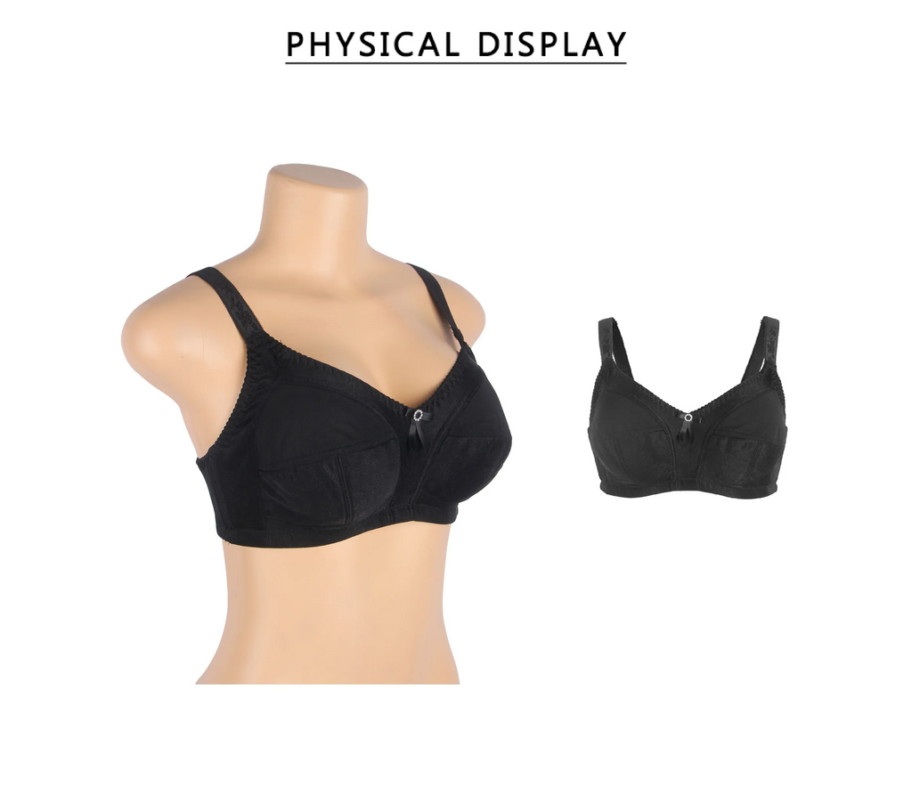 Black Mesh Jacquard Bra for Women Lightweight Sexy Everyday Underwear Adjustable Straps Rhinestone Bow B-E Cup