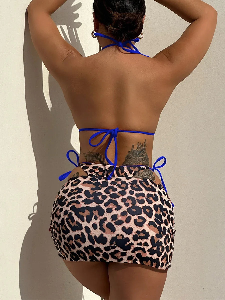 XS - L Doulbe Side Wearable Reversible Bikini Women Swimwear Female Swimsuit Three-pieces Bikini Set Ruffled Bathing Suit Swim