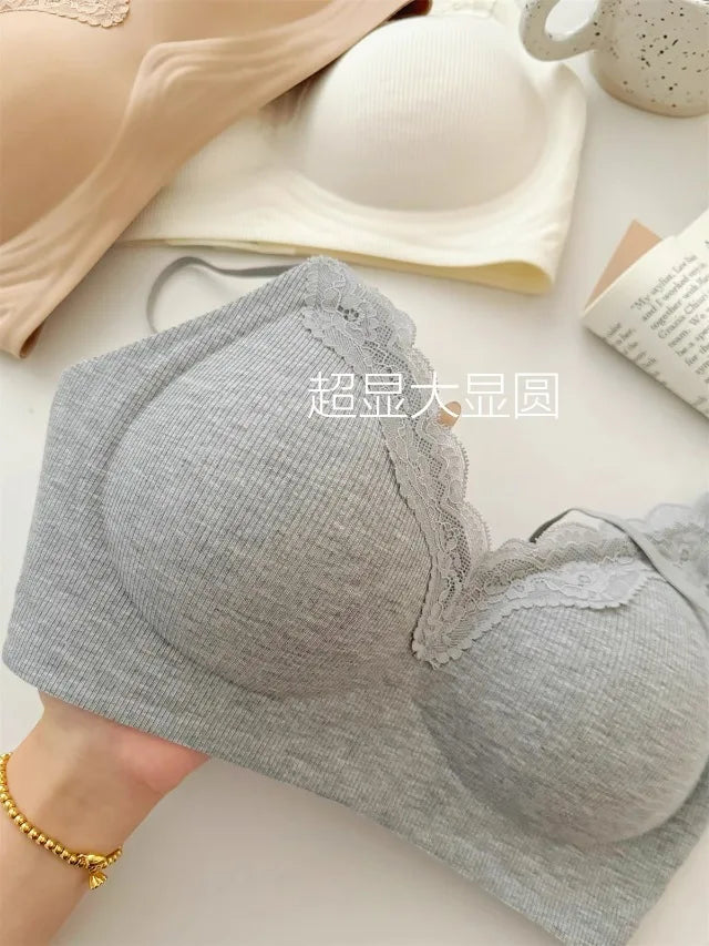 Wirefree Bra for Small Boobs Push Up Padded Strappy Summer Bralette Seamless Comfort Daily Wear Lightweight Thin Straps Lingerie