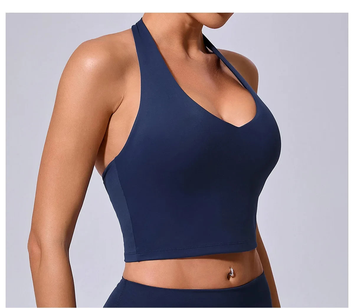 Hanging Neck Yoga Sports Bra Women Breathable Shock Proof Gym Workout Fitness Push Up Top Yoga Running Sportswear Vest Sexy Bra