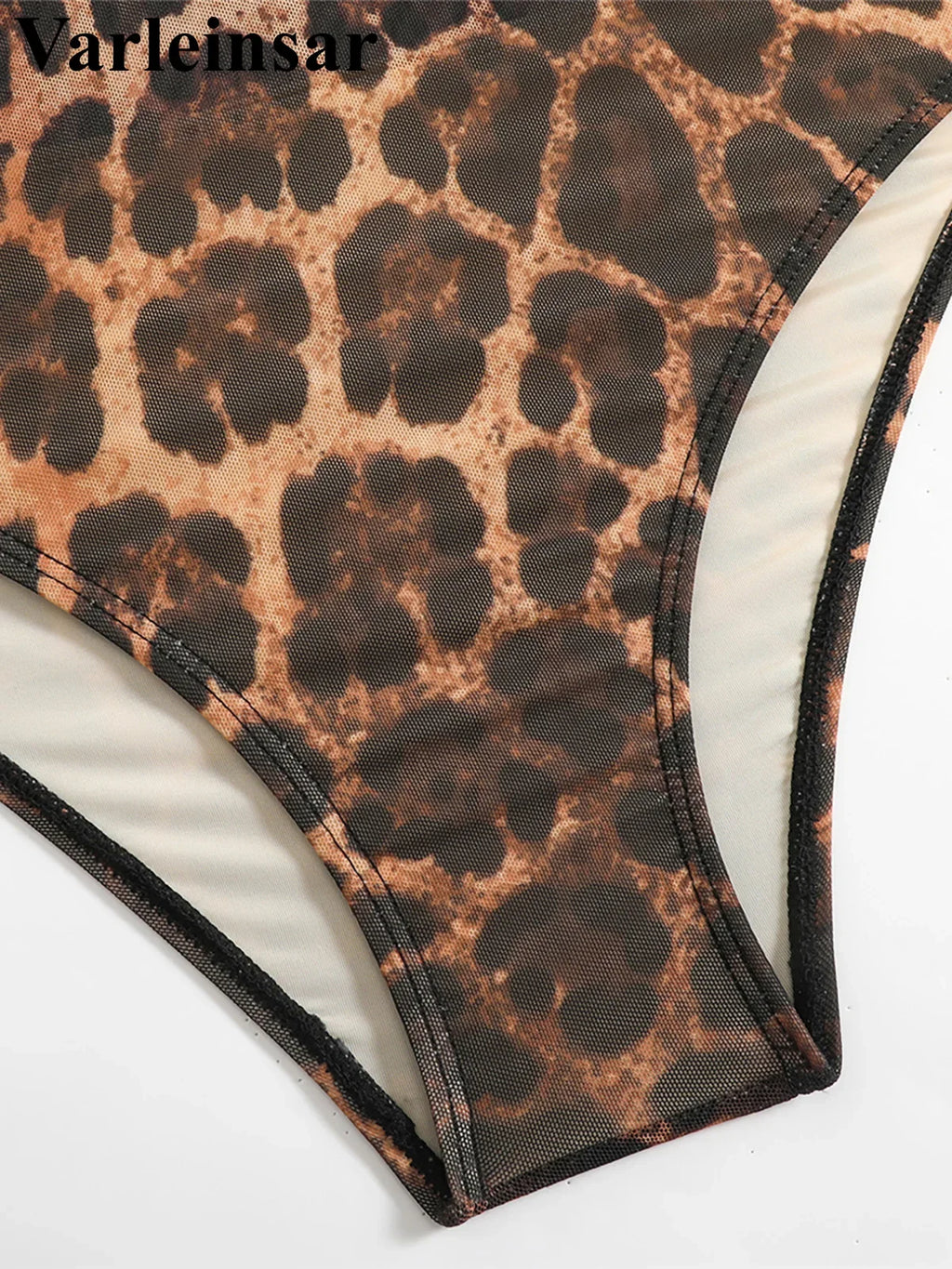 S - XXL 2026 With Pants Long Sleeve Leopard Women Swimwear One Piece Swimsuit Female High Leg Cut Bather Bathing Suit Swim V7349