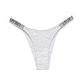 Rhinestone Lace Letter Sexy G String Women Panties Seamless Girls Underwear Transparent Thong For Female Low Rise Ladies Briefs