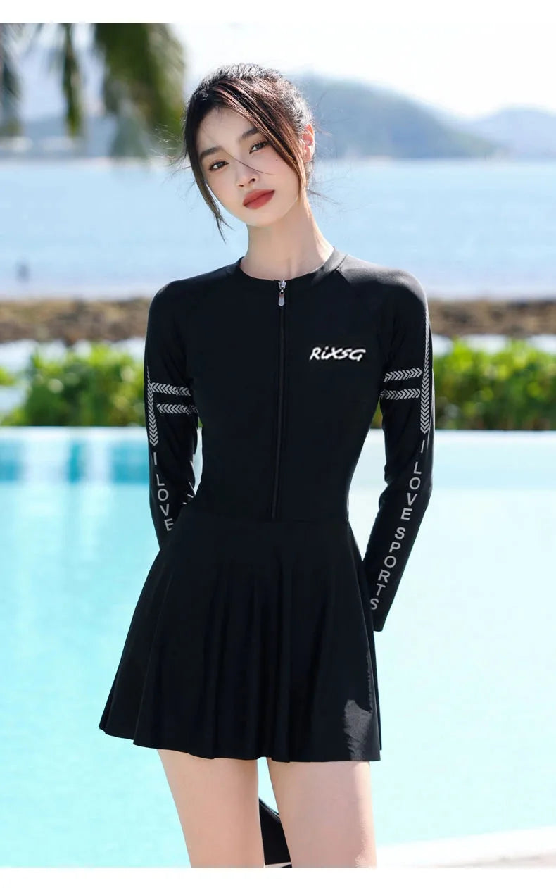 New Women's Split Style Swimsuit for Slimming, Belly Covering, and High-end Sports Style