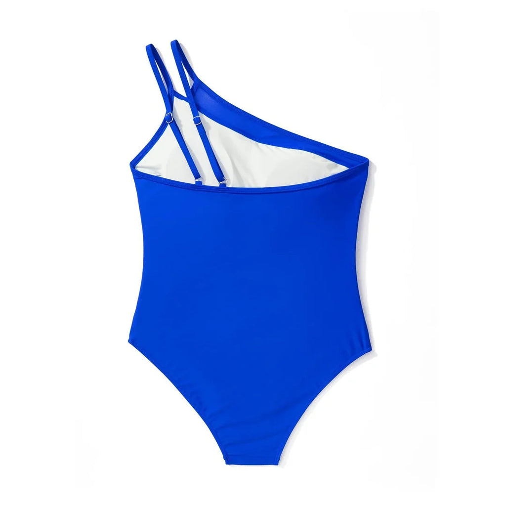 S - XXL Sexy One Shoulder High Cut Leg One Piece Swimsuit Women Swimwear Female Striped Monokini Bather Bathing Suit Swim K7096