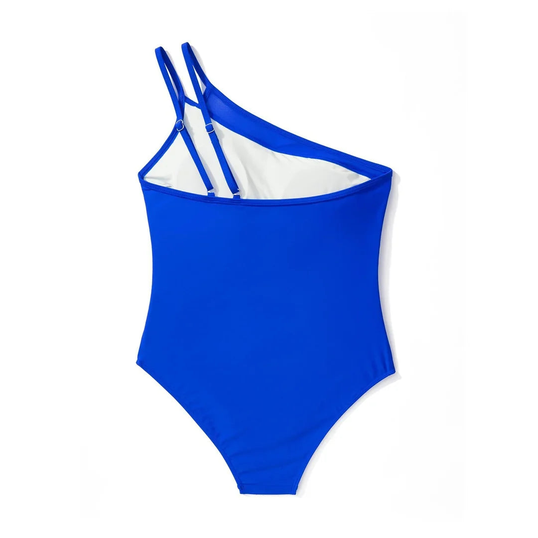 S - XXL Sexy One Shoulder High Cut Leg One Piece Swimsuit Women Swimwear Female Striped Monokini Bather Bathing Suit Swim K7096