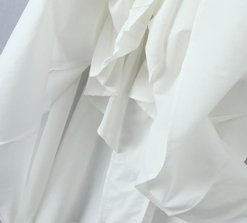 Foridol Summer Spring White Cotton Women's Dress Backless Halter Midi Party Dresses Elegant Vinatge A-line Vestidos 2025 New In