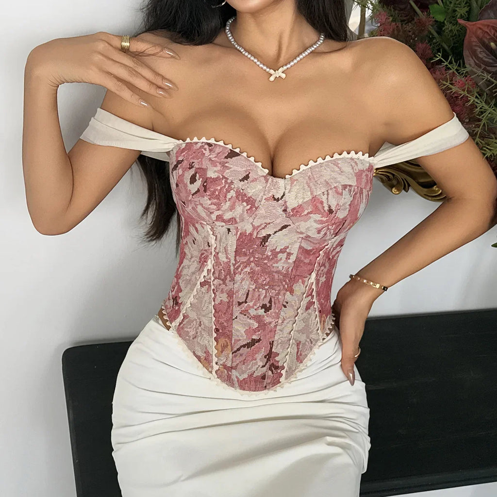 Phantasy Vintage Strap Floral Print Tank Top Women French Style Pink Camisole Lady Elegant Blue Vest 2026 Summer Party Dress up