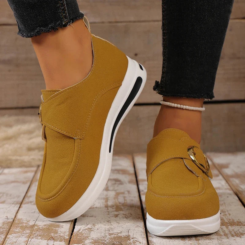 2025 Faux Suede Platform Loafers Women Lightweight Slip On Thick Sole Sneakers Woman Plus Size 43 Comfort Non Slip Casual Shoes