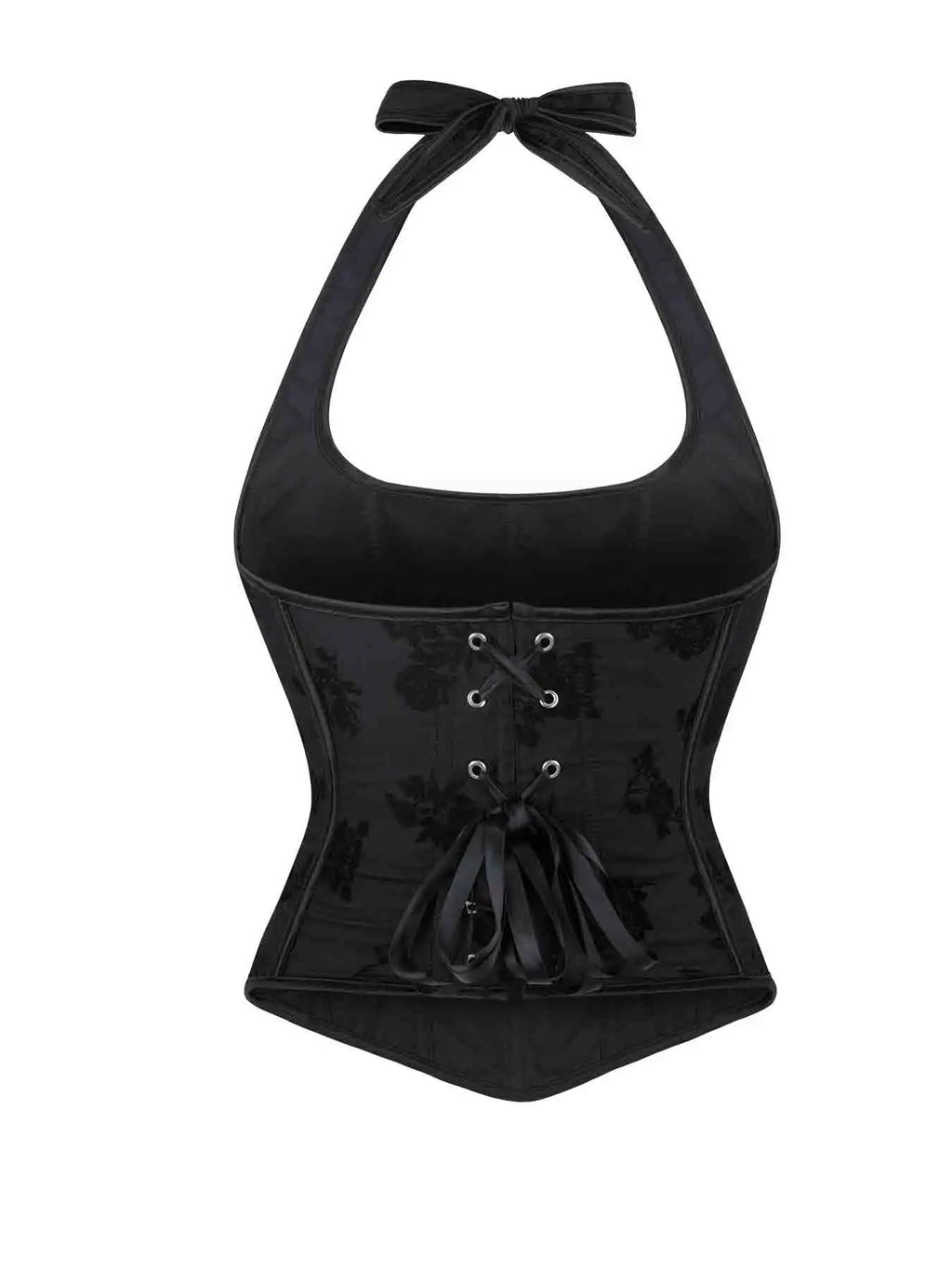 New black tube top hanging neck adjustable corset chest support gathered abdomen waist elastic palace corset.