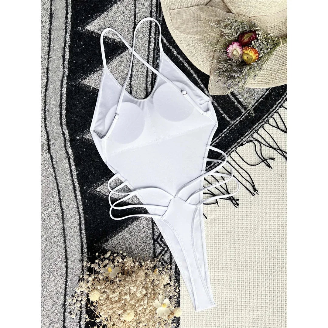 S- XL Extreme Mini Micro Thong Strappy Women Swimwear One Piece Swimsuit Female Backless Monokini Bather Bathing Suit Swim V3938
