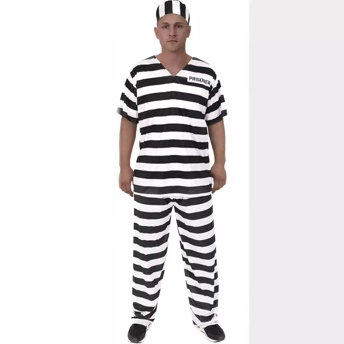 Halloween prison uniforms, prisoner costumes, children's orange prison uniforms for masquerades, black and white striped prisone
