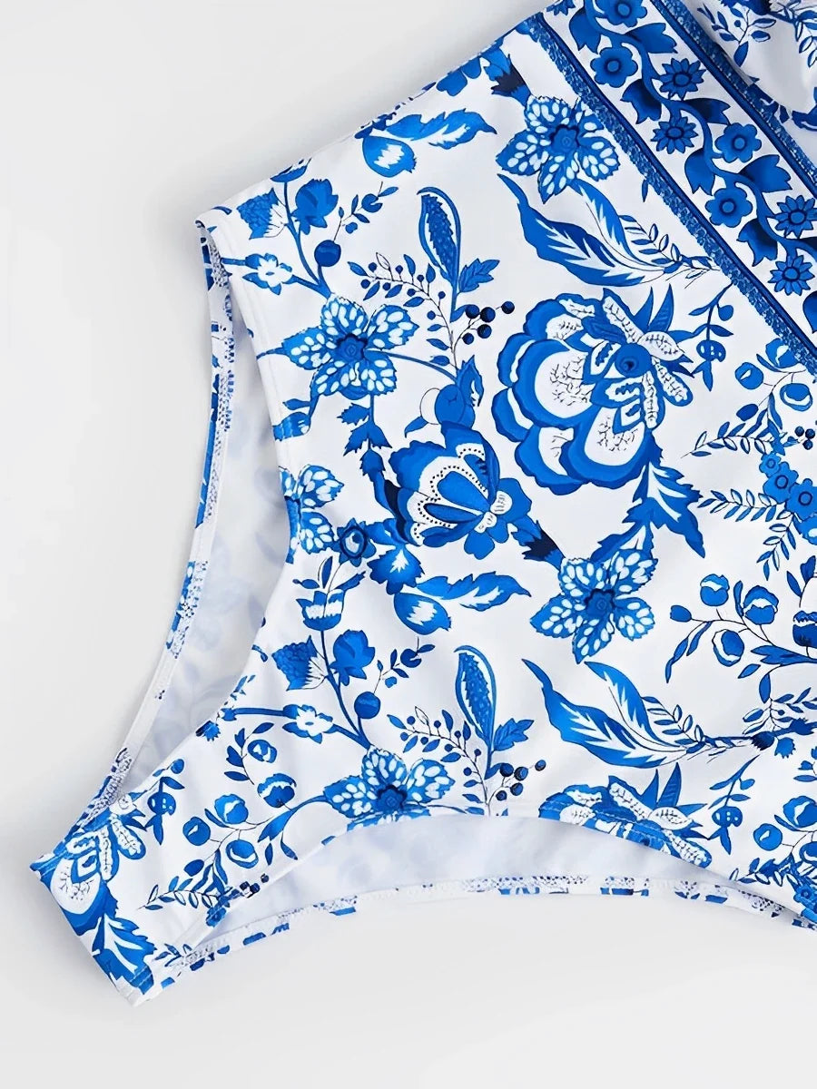 2026 Floral Print Butterfly Sleeve Swimsuit One Piece Swimwear Women Sexy Bathers Bathing Swimming Swim Suit Female Beachwear
