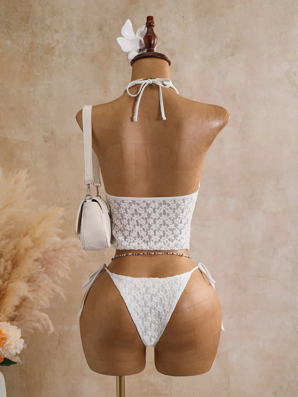 Sexy Black Triangle Bikini Set 2026 Women Lace Front Tie Push Up Crop Top Micro Swimsuit Beach Bathing Suit Two Piece Swimwear