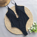 Sexy Deep V Neck Tie Dye Cut Out One Piece Swimsuit Women Swimwear Female Monokini High Leg Cut Bather Bathing Suit Swim V5843