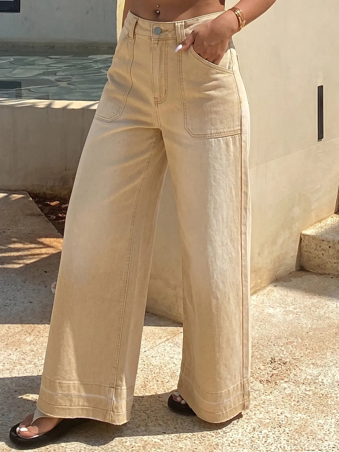 European and American style 2026 women's jeans wide leg pants jeans pants trousers