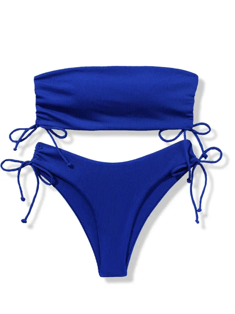 Sexy Bandeau Bikinis 2025 Women Brazilian Swimwear Female Swimsuit Two Pieces Bikini Set Bather Bathing Suits Girls Beach Wear