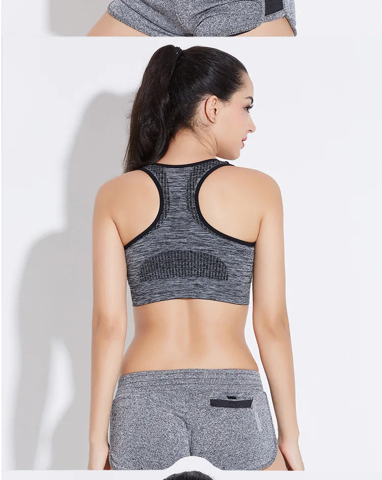 New Sports Bra Women Seamless Gym Jogging Crop Top Female Tops Yoga Fitness Shockproof Vest Sport Bras for Women Sutian Feminino