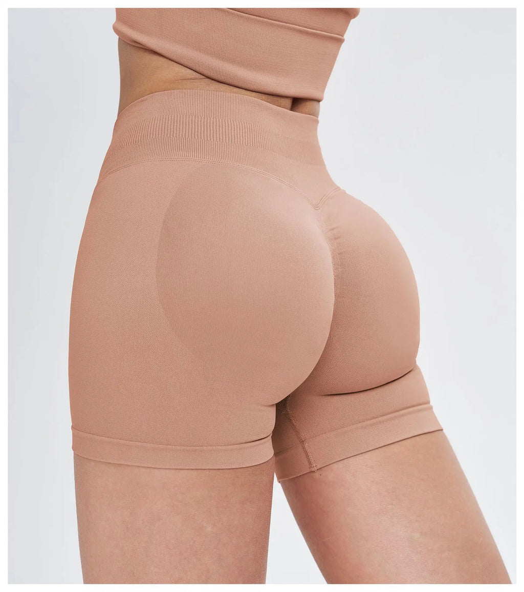 High Waist Shorts Seamless Yoga Shorts Workout Fitness Lift Peach Butt Fitness Tight Gym Running Body Shaper Pants Ribbed Shorts