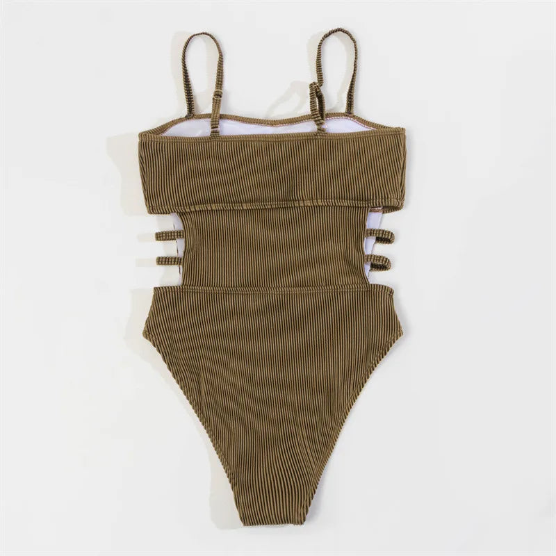 2026 Swimsuit One Piece Solid Swimwear Women One-piece Bathing Swim Suit Female Padded Beach Wear Swimming Summer