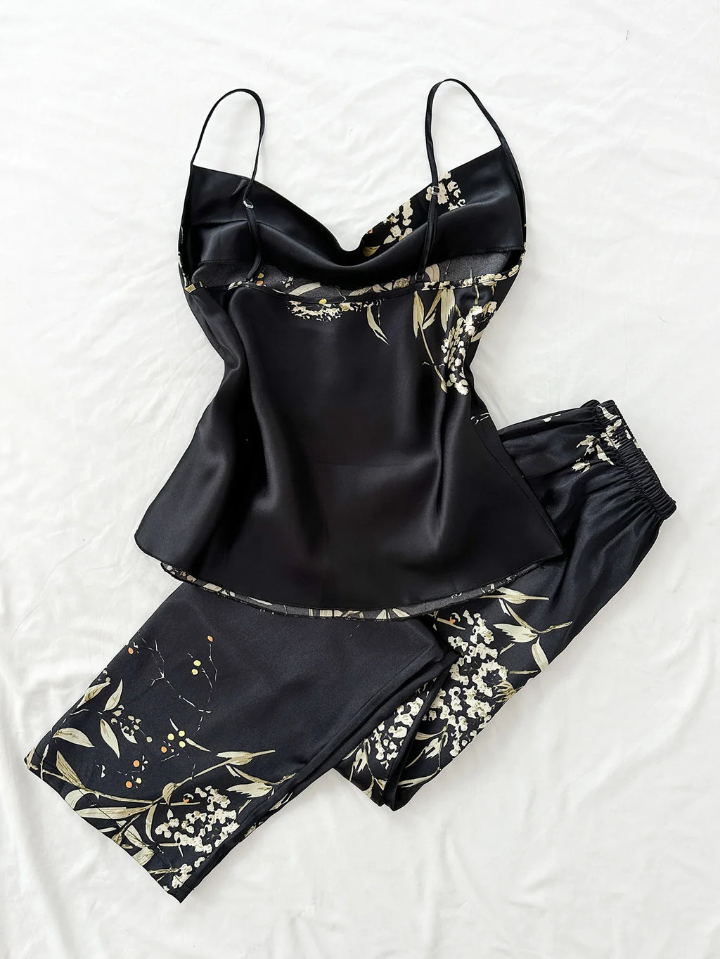 Small Cherry Print Pajamas Set Spring Summer Halter Pants Two Piece Thin Home Wear Women
