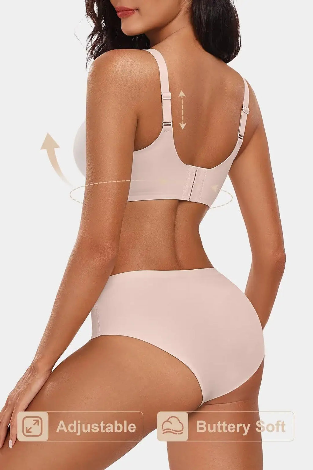 Women's Wavy Smooth Bra Wire-free and Seamless Bra Supports Side Breast Prevents Sagging Comfortable and Pushes Up