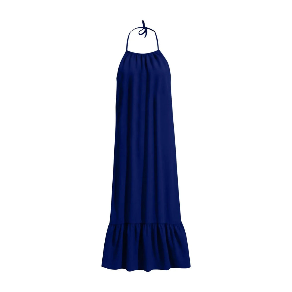 Women Fashion Oversized Dress For Womens Summer Trendy Solid Color Sleeveless Backless Dresses Beach Holiday Wear Sundress