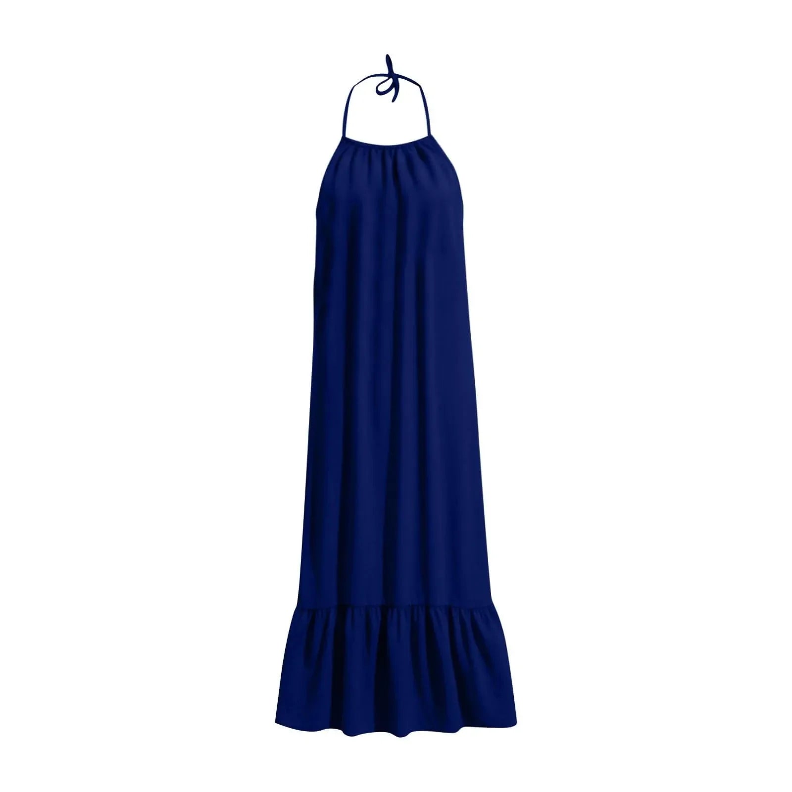 Women Fashion Oversized Dress For Womens Summer Trendy Solid Color Sleeveless Backless Dresses Beach Holiday Wear Sundress