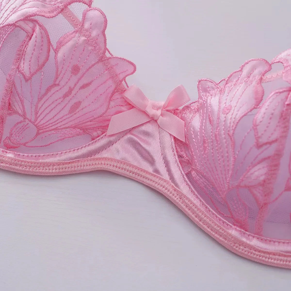 Fairy Lingerie Floral Valentine Charming Brief Panty Underwear Sexy Nighty Underwear Women See Through Bra Brief Set