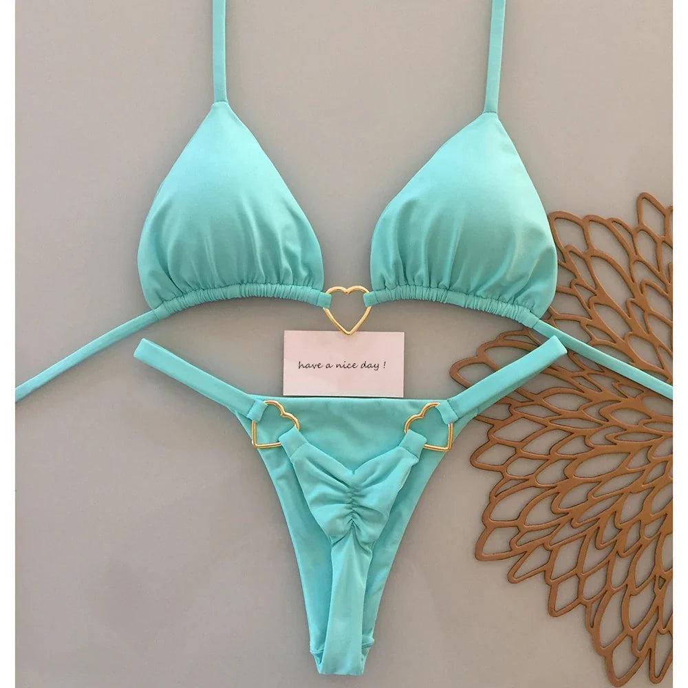 Micro Bikini 2026 Push Up Women Swimsuits Sexy Swimwear Brazilian Bikini Set Thong Biquini Halter Swimsuit Summer Beachwear