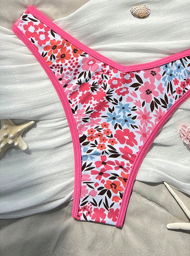 Sexy Leopard Print Bikini 2 Piece Set Women Laced Up Split Swimsuit Low Waist Beachwear 2025 New Summer Swimwear Bikinis Set