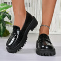 British Style Platform Loafers Women 2026 Plus Size Round Toe Single Shoes Woman Thick Bottom Pu Leather Oxfords Zapatos Mujer