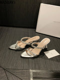 2026 New Style Luxury Rhinestone Slippers For Women's Slip-on Elegant Princess Dress Shoes Top Quality Pumps Fashion Sandals
