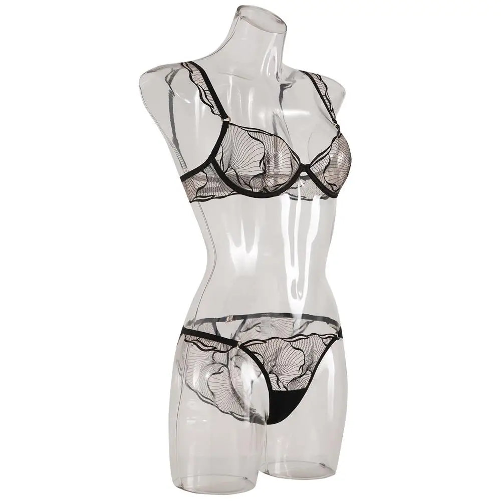 Summer French Minimizer Bra Beachwear Large Bust Pure Embroidery Lace Ultra Thin Plate Size Light Support Wirefree AU MOYISU