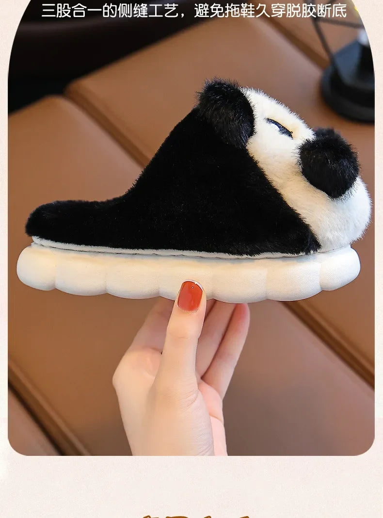 Cartoon Panda Plush Pajamas Robes Anime Adult Nightgown Winter Long Sleeve Night Dress Halloween Party Comfy Kawaii Girl Slipper