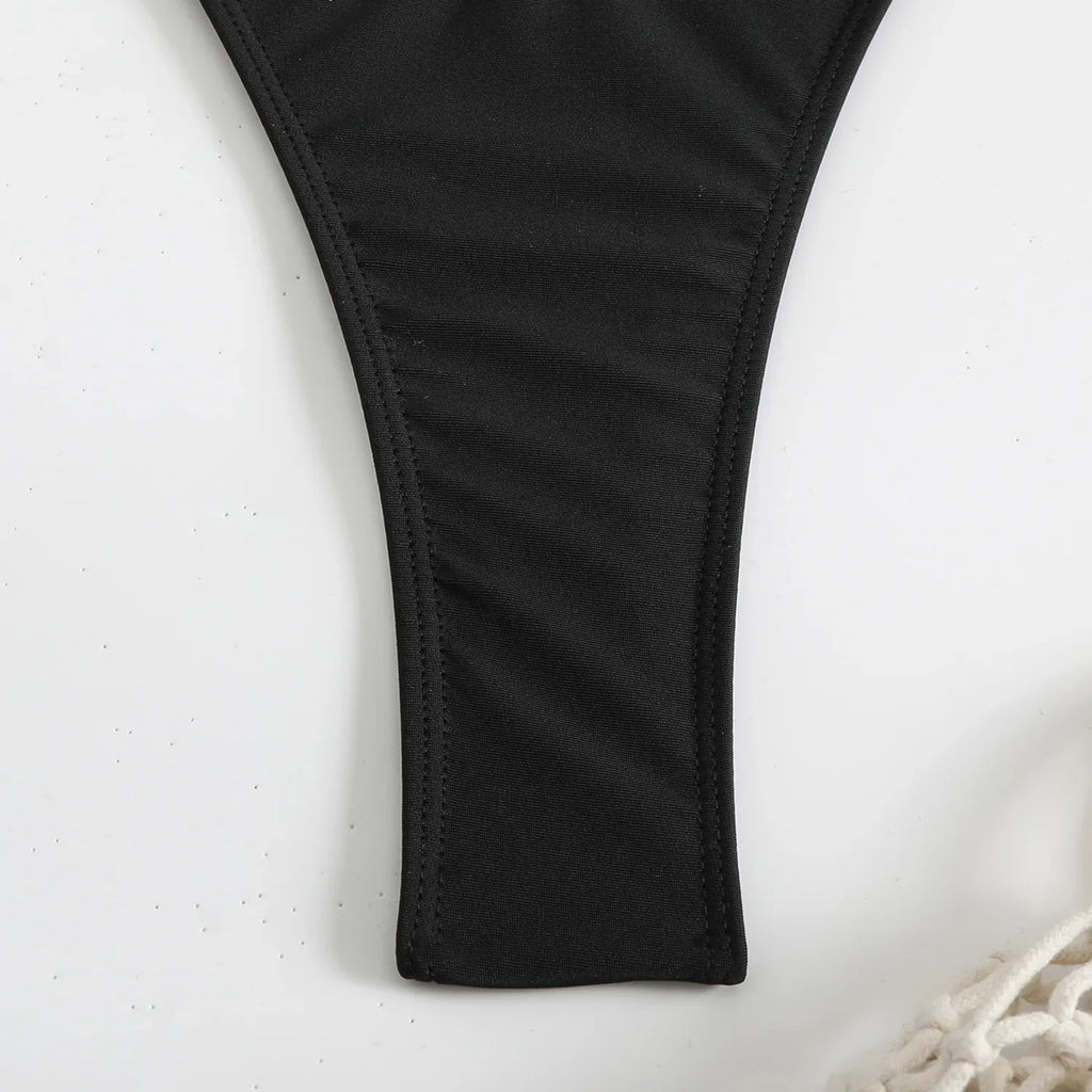 2025 European and American New Solid Color Special Mesh Four-piece Beach Swimsuit Sexy Bikini Burkini Muslim Swimwear